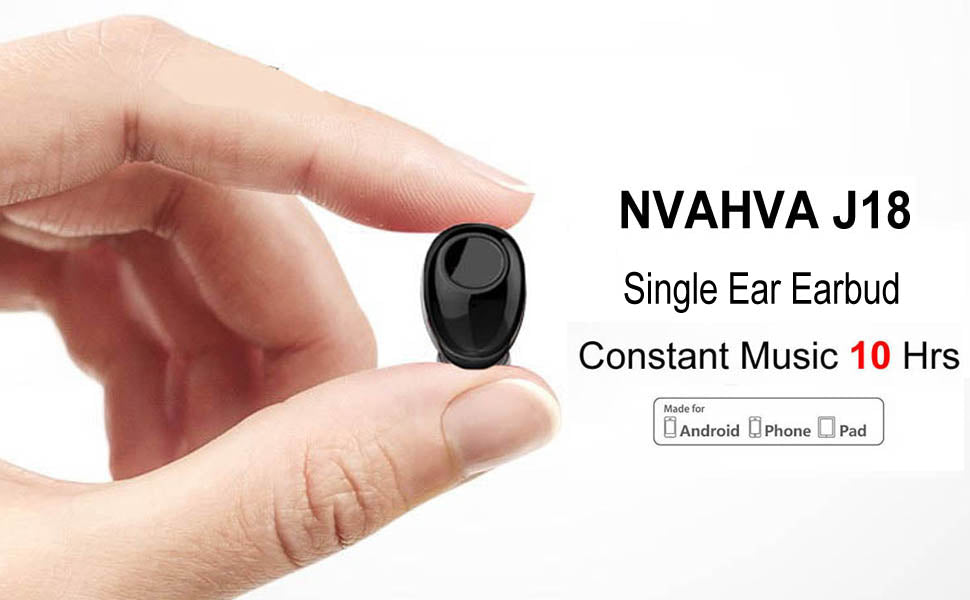 Auricular Bluetooth de 10 horas de reproducción, auricular inalámbrico único, mini micrófono manos libres, auriculares para conductores de camiones, auricular Bluetooth para teléfonos inteligentes iOS, Android, PC, TV, audiolibro
