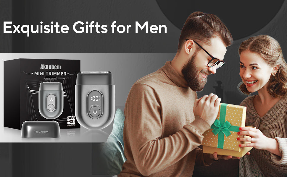 Maquinilla de afeitar eléctrica para hombres, mini afeitadora eléctrica para hombres, afeitadora portátil de lámina con 3 cuchillas de afeitar flotantes mejoradas, uso húmedo/seco, pantalla