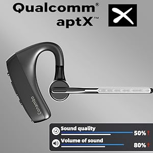 CONAMBO Auriculares Bluetooth V5.1, 16 horas HD Talktime CVC8.0 Dual Mic Cancelación de Ruido Manos Libres Auricular Bluetooth para Teléfono Celular iPhone Android Conducción Negocios Oficina