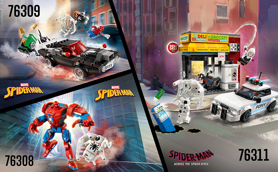 LEGO Marvel Spider-Man Mech vs Anti-Venom - Juego de juguetes de construcción – Juguete de Spider-Man para niños, niños y niñas, a partir de 6 años – Figura de acción para construir – Regalo de superhéroe para cumpleaños – 76308