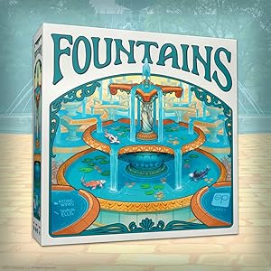 Juego de mesa Fountains, juego competitivo de colocación de azulejos y estrategia, impresionante estética Art Nouveau, 1-5 jugadores, único apilamiento 3D y reclutamiento, amigable para la familia y