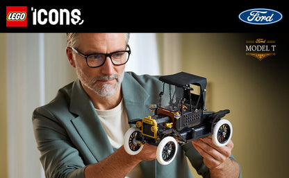 LEGO Icons Ford Model T Building Set for Adults - Collectible Kit with Detailed Features for Bedroom, Home Office, or Shelf Decor, Gift for Men, Women, & Car Fans Ages 18+ - 11376