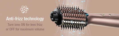 Infiniti PRO Conair - Cepillo secador de pelo 2 en 1, cepillo térmico para todo tipo de cabello, barril ovalado grande, 4 tipos de cerdas para dar volumen, suavizar y refrescar, malva moca