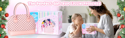 Bolsa de juego para niñas pequeñas, 35 piezas, bolso para niños con juguetes de princesa de juego de simulación, incluye bolso, cámara, teléfono, cartera, llave, bolso para niños, regalo de