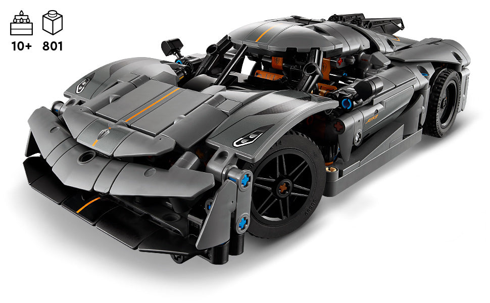 LEGO Technic Koenigsegg Jesko Absolut - Hiperauto gris, juego de construcción de autos deportivos para niños y niñas, carreras de vehículos para niños, kit de modelo para construir, juguete de coche