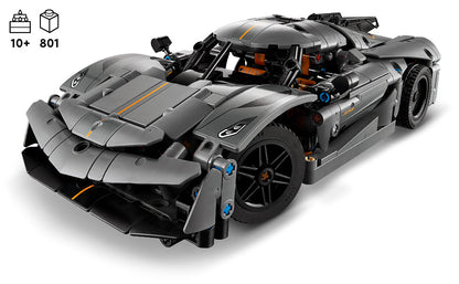 LEGO Technic Koenigsegg Jesko Absolut - Hiperauto gris, juego de construcción de autos deportivos para niños y niñas, carreras de vehículos para niños, kit de modelo para construir, juguete de coche