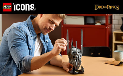 LEGO Icons The Lord of the Rings: Sauron's Helmet - Juego de construcción para adultos, mayores de 18 años - Dormitorio, oficina en casa, decoración de estante de libros, con minifigura Sauron, regalo
