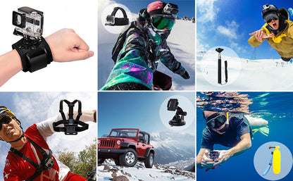 Kit de accesorios de cámara de acción 61 en 1 para GoPro Hero 13 12 11 10 9 8 7 6, GoPro Max, GoPro Fusion, Xiaomi, Insta360, DJI Osmo Action, AKASO APEMAN, Campark, SJCAM