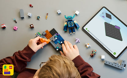 LEGO Minecraft The Warden Encounter - Juego de construcción coleccionable para niños y niñas de 7 años en adelante, con minifigura de guardabosques silenciosos, gran regalo de cumpleaños para