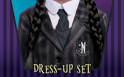 Juego de disfraces de miércoles, 2 piezas, uniforme de la Academia Nevermore, juego de disfraces y simulación, exclusivo de Amazon, juguete para fanáticos, niñas, niños, a partir de 4 años, juguetes