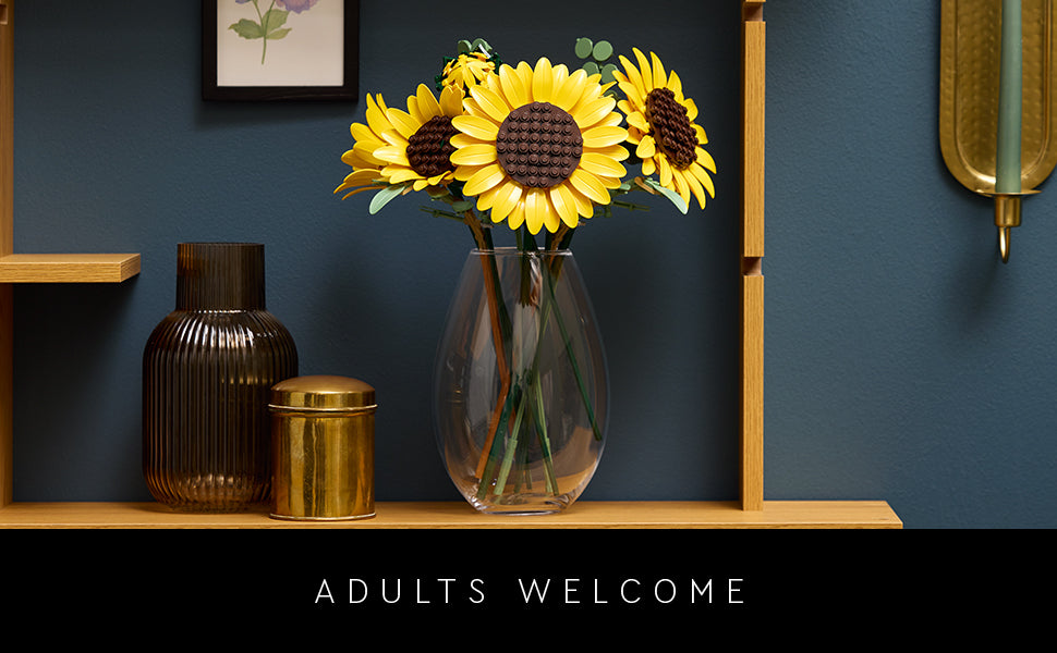 LEGO Botanicals 11502 - Ramo de girasol para adultos, a partir de 18 años, flores artificiales para la oficina en casa, dormitorio o decoración de escritorio, regalos para mujeres y hombres