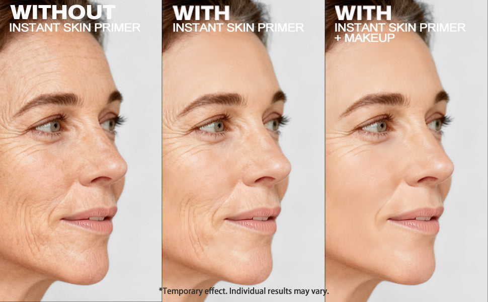 Imprimación instantánea borrosa y reafirmante para la cara antes del maquillaje, tensador de perfección, suaviza visiblemente el aspecto de líneas finas, arrugas y poros - Asegura el