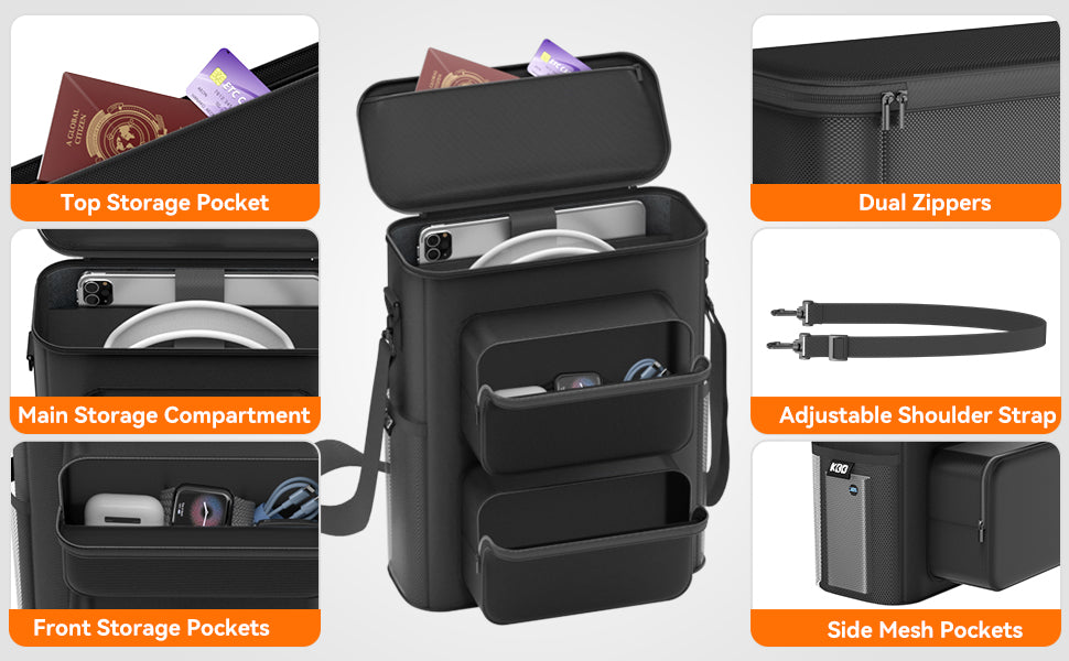 KDD Estuche organizador electrónico de viaje, bolsa de almacenamiento portátil para accesorios tecnológicos para artículos esenciales de viaje, estuche de almacenamiento de gran capacidad con