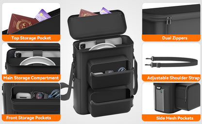 KDD Estuche organizador electrónico de viaje, bolsa de almacenamiento portátil para accesorios tecnológicos para artículos esenciales de viaje, estuche de almacenamiento de gran capacidad con