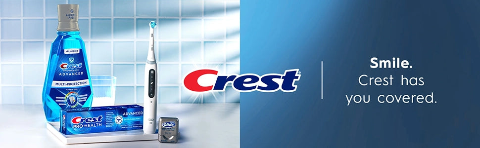 Crest Pro-Health - Enjuague bucal avanzado, sin alcohol, multiprotección, menta fresca, 1 litro, paquete de 2, azul