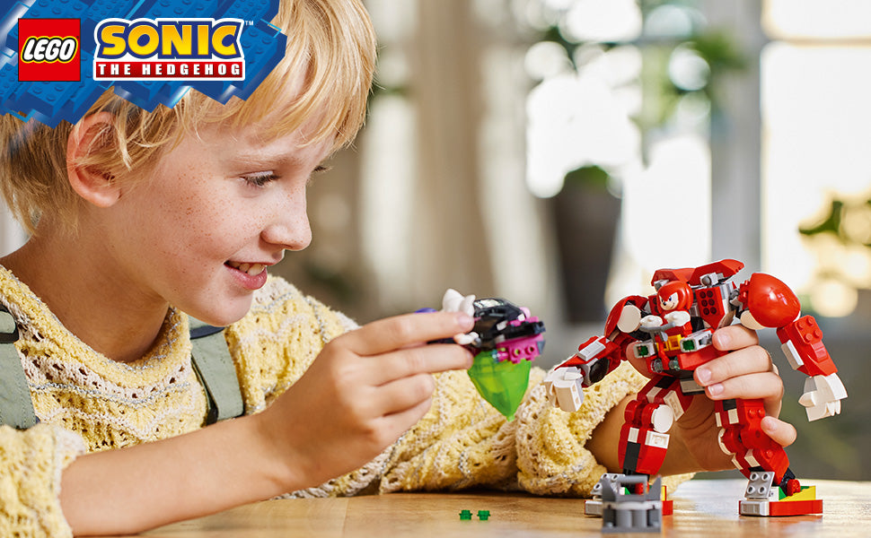 LEGO Sonic The Hedgehog, Set de Construcción de Mech Guardian de Knuckles, Juguete de Sonic para Niños, Figura de Acción de Knuckles Inspirada en Videojuegos con Esmeralda Maestra, Regalo de Juegos