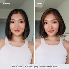 BONDIBOOST Cepillo térmico infrarrojo, cepillo redondo térmico térmico térmico para cabello suave y brillante, peinado seco para volumen instantáneo, menos rotura del cabello + minimiza los enganches