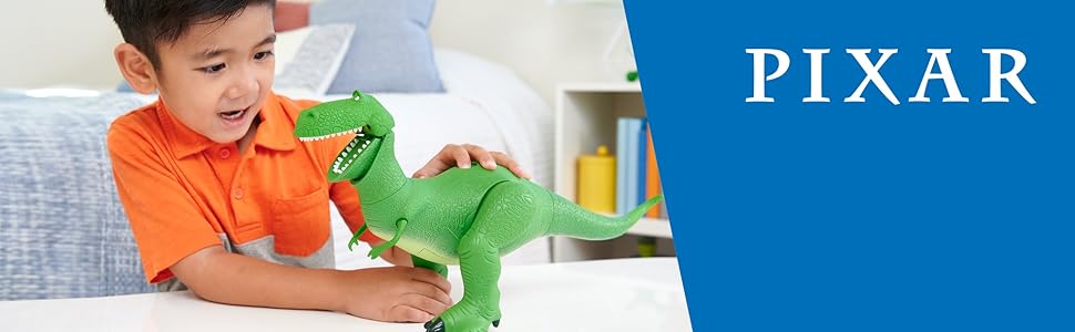 Mattel Disney y Pixar Toy Story Figura de Acción de Dinosaurio que Habla con Brazos Movibles, Risas Rugientes Rex Dino Toy, T Rex de 10.8 Pulgadas con Más de 40 Sonidos y Frases