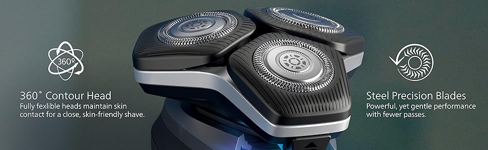 Philips Norelco Shaver 5400, afeitadora recargable en seco y húmedo con recortadora emergente, S5880/81