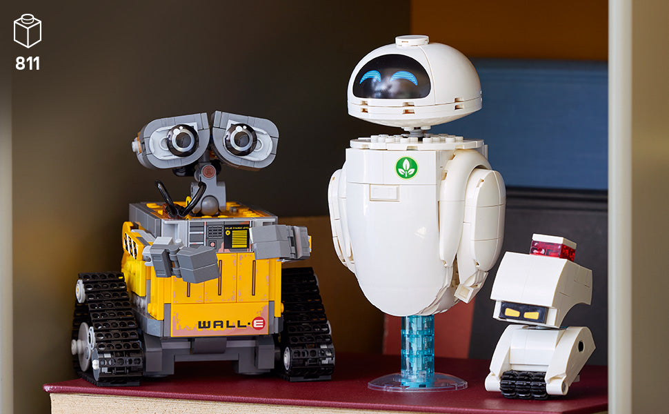 LEGO Disney & Pixar Wall-E & EVE - Juego de construcción para adultos, mayores de 18 años, oficina en casa, estante de libros o decoración de habitación para fanáticos de Disney, ideas de regalo para