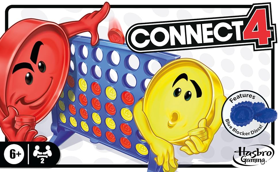 Hasbro Gaming Conecta 4 Juego de mesa de estrategia para edades de 6 años en adelante (exclusivo de Amazon)
