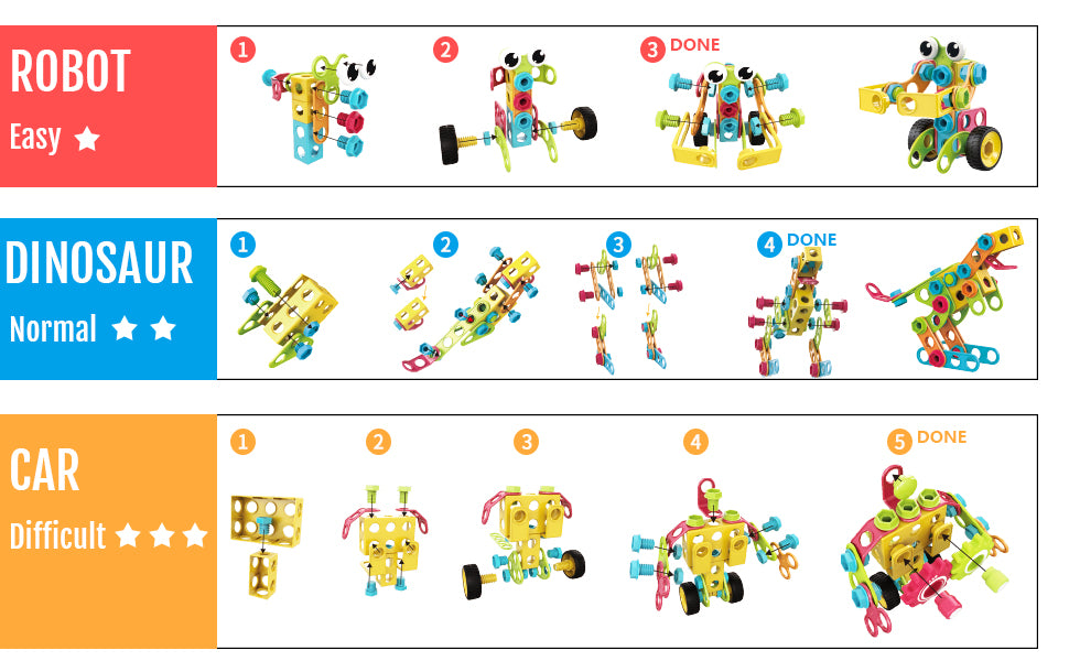 NXONE 195 piezas de juguetes educativos STEM para niños y