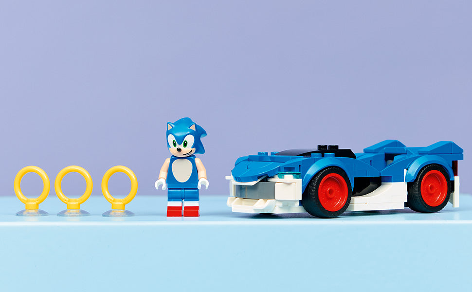 LEGO Sonic The Hedgehog Sonic: Speedster Lightning Race Car Toy para niños y niñas, juego de construcción de juguete con minifigura para niños y jugadores, a partir de 7 años, idea de regalo para