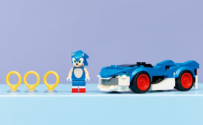 LEGO Sonic The Hedgehog Sonic: Speedster Lightning Race Car Toy para niños y niñas, juego de construcción de juguete con minifigura para niños y jugadores, a partir de 7 años, idea de regalo para
