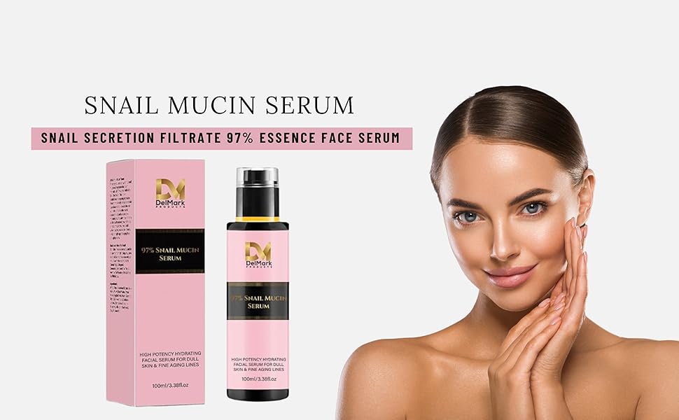 Suero de mucina de caracol de 3.4 fl oz, 97% filtrado de secreción de caracol con ácido hialurónico, esencia reparadora de energía, removedor de manchas oscuras, cuidado de la piel coreano, suero hidratante para cara, ojos y cuello