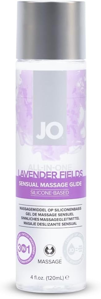JO - Aceite de masaje de lavanda todo en uno, deslizamiento a base...