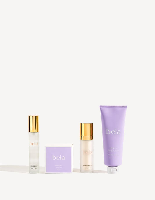 Beia Esenciales - Niebla hidratante, exfoliante corporal, toallitas...