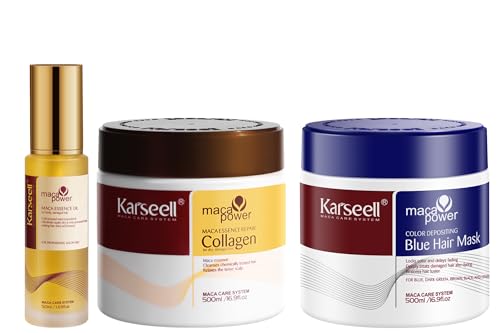 Karseell Mascarilla de depósito de color de cabello azul Tratamient...