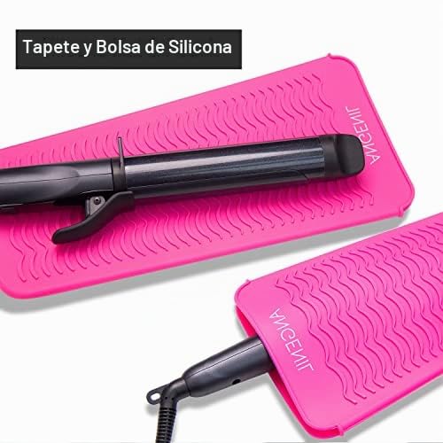 ANGENIL Bolsa de silicona resistente para alisador de cabello, riza...