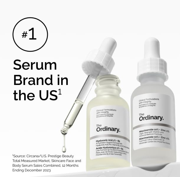 The Ordinary Ácido Láctico 10% + Ácido Hialurónico 2%, Suero Exfoliante de Alta Potencia para una Piel más Suave y Luminosa, 1 Fl Oz