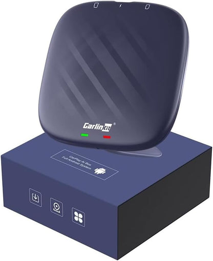 CarlinKit 8+128G - Adaptador inalámbrico CarPlay y Android Auto, CarPlay Ai Box para coche con cable CarPlay, 8 núcleos, GPS incorporado, ultra delgado, sistema Android 13.0, Bluetooth dual, tarjeta