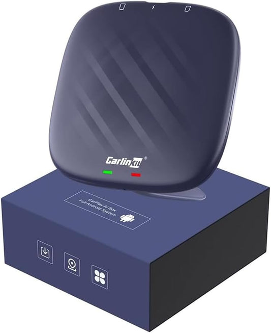 CarlinKit 8+128G - Adaptador inalámbrico CarPlay y Android Auto, CarPlay Ai Box para coche con cable CarPlay, 8 núcleos, GPS incorporado, ultra delgado, sistema Android 13.0, Bluetooth dual, tarjeta
