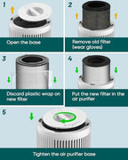 Purificador de aire y 2 filtros de repuesto para el hogar y el dorm...