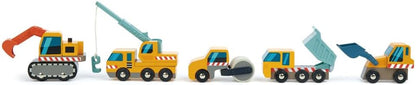 Tender Leaf Toys - Sitio de construcción - Cuatro vehículos pesados...