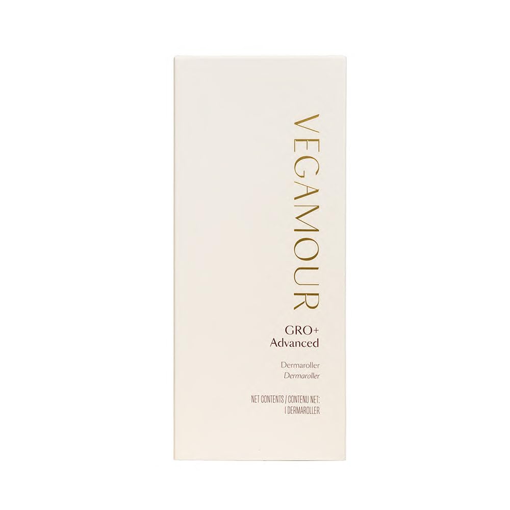 VEGAMOUR GRO+ Advanced Dermaroller | 1,200 Microneedles de 0.25mm Herramienta para el cuero cabelludo | Exfolia suavemente el cuero cabelludo | Cabezal ancho para máxima cobertura