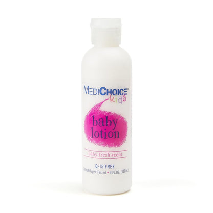 MediChoice Loción para bebé, fórmula hipoalergénica e hidratante para pieles sensibles, aroma fresco, botella abatible con pH equilibrado para una hidratación suave, 4 onzas, BL4040 Case 96