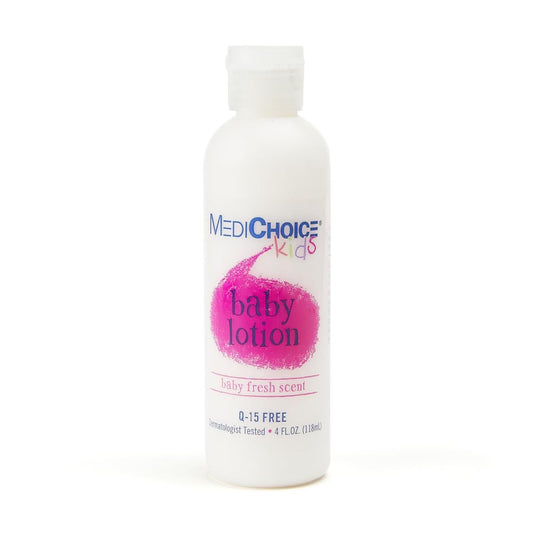 MediChoice Loción para bebé, fórmula hipoalergénica e hidratante para pieles sensibles, aroma fresco, botella abatible con pH equilibrado para una hidratación suave, 4 onzas, BL4040 Case 96