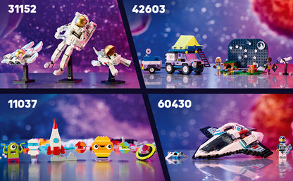 LEGO Creator 3 en 1 Juguete de Astronauta Espacial, Set de Construcción que se Transforma de Figura de Astronauta a Perro a Jet Víbora, Idea de Regalo con Temática Espacial para Niños y Niñas de 9