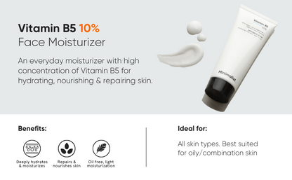 Minimalist Hidratante facial 10% de vitamina B5 para piel grasa y propensa al acné | Gel ligero de rápida absorción sin aceite | Para mujeres y hombres | 1.7 oz / 50 g