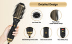 Secador de pelo 4 en 1, cepillo secador de pelo, cepillo de aire caliente de 1000 W, secador de pelo voluminizador de un solo paso y estilizador, temperatura de 3 velocidades, moldeador de aire