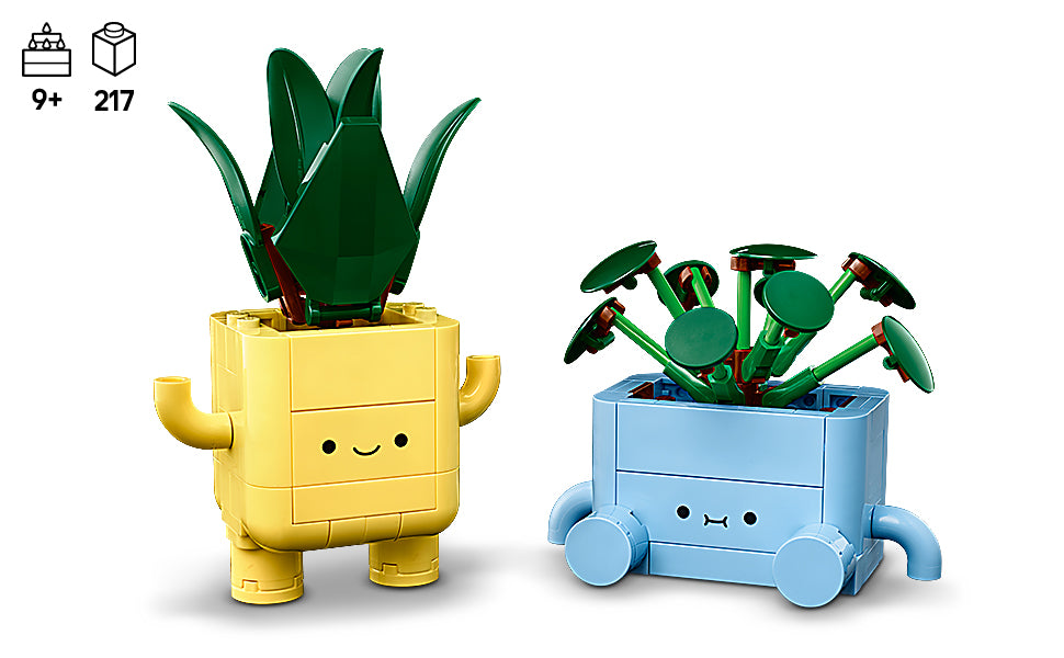 LEGO Botanicals Happy Plants - Juguete de construcción para niños, niñas y niños de 9 años en adelante, decoración de sala de juegos para escritorio o estante, regalo para cesta de Pascua, planta artificial de interior para jugar y exhibir - 10349