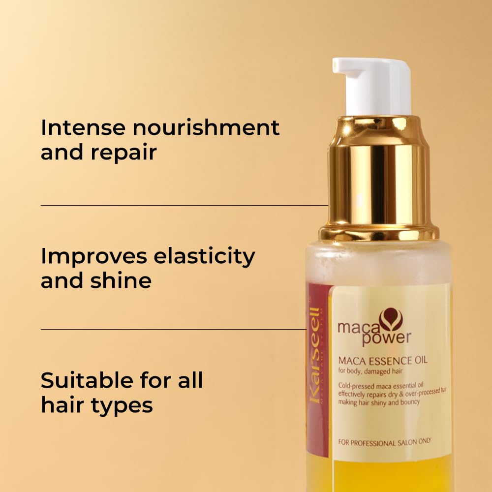 Máscara de Tratamiento Capilar de Colágeno Karseell, Juego de Aceite de Argán para Acondicionador de Reparación Profunda de Cabello Dañado, Seco y Todo Tipo de Cabello, 16.9 onzas líquidas + 1.69
