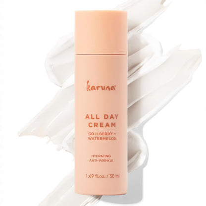 Karuna - Crema hidratante todo el día, crema facial antiarrugas fuera de set Sequedad y líneas finas - Hidratante facial hidratante, extracto de sandía antioxidante, ácido hialurónico, bayas de Goji y