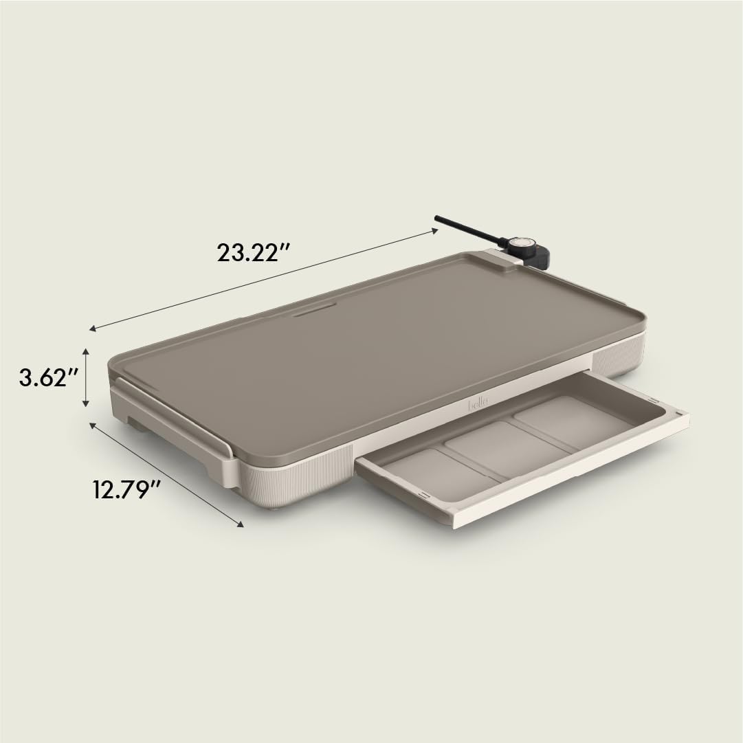 bella Plancha eléctrica de 12 x 22 pulgadas con bandeja de calentam...