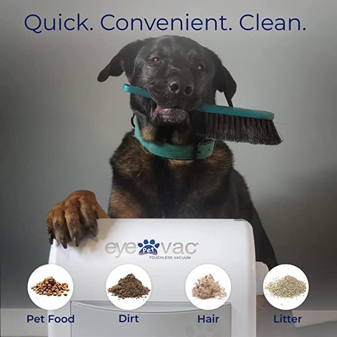 EyeVac - Paquete de escoba para mascotas y escoba, recogedor automá...