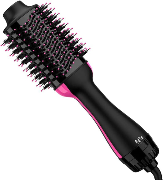 Secador de pelo, secador de pelo en uno, herramientas de peinado 4 en 1, secador de pelo con barril ovalado de cerámica, secador de pelo y moldeador voluminizador, cepillo alisador de aire caliente para todo tipo de cabello